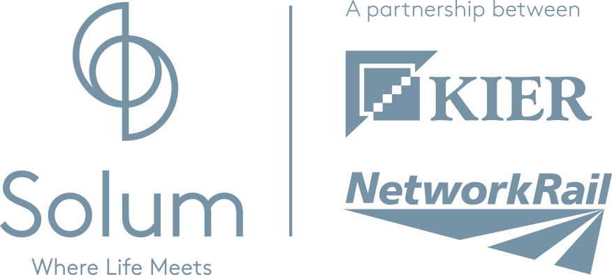 Solum, Kier & Network rail logos